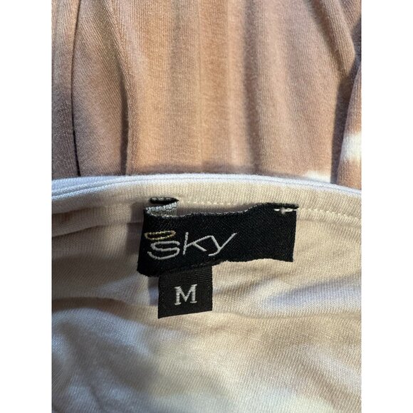 SKY Brand Maxi Dress M Soft Brown Tie Dye Braid Trim Stretch Long NEW - Picture 8 of 11